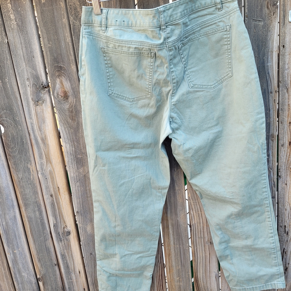 White House Black Market Green Ankle Cropped Pants SZ 6 - Picture 14 of 16
